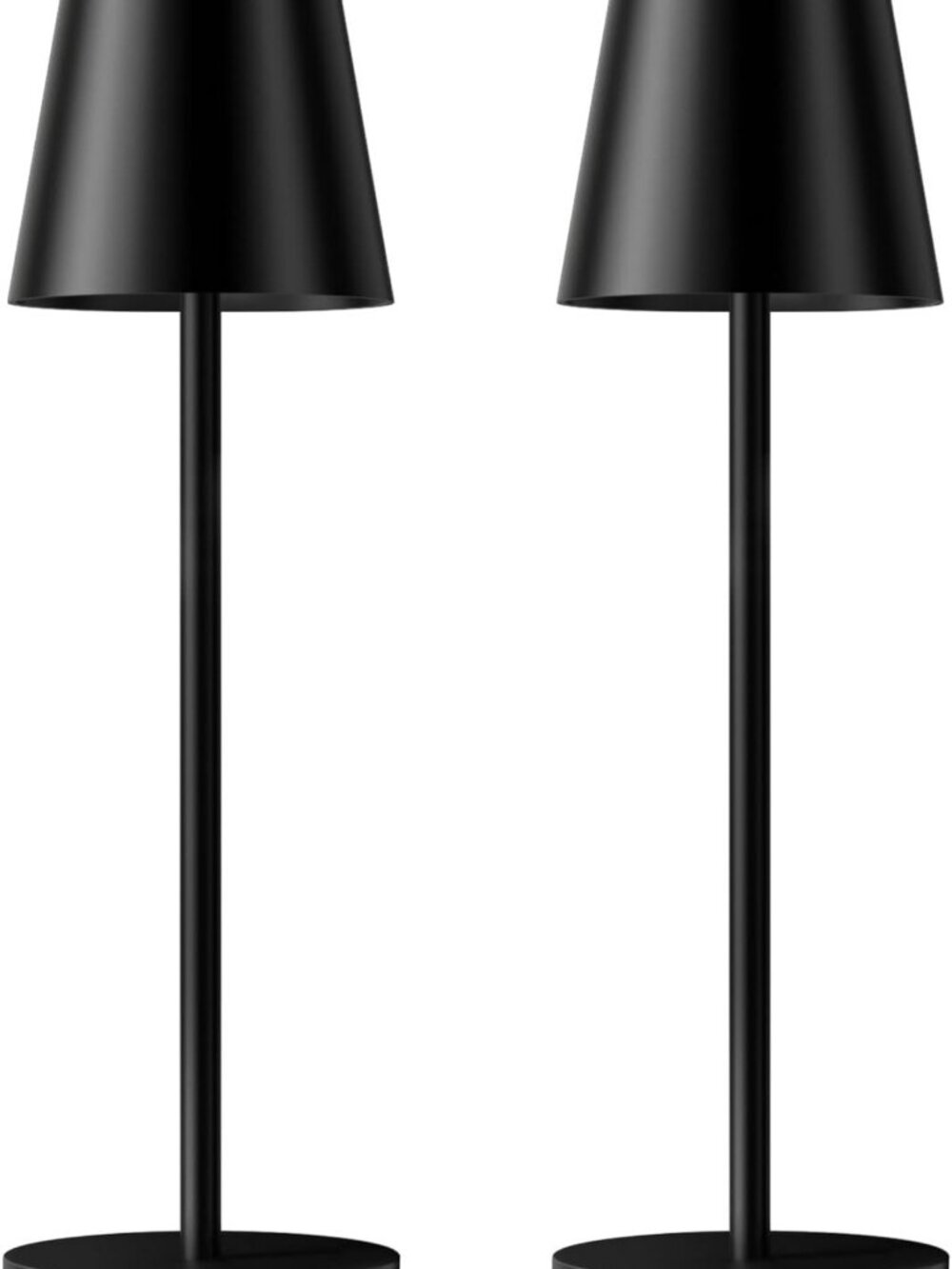 Rechargeable Cordless Table Lamp - Modern Black Battery Operated Lighting